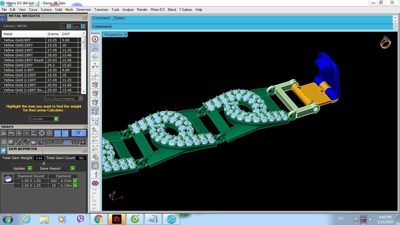 Luxury Gold Bracelet with Diamond Link Design 1348 3D print model_6