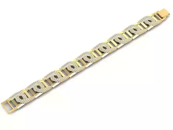 Luxury Gold Bracelet with Diamond Link Design 1348