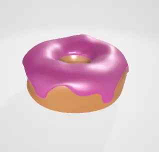 low poly donut Low-poly 3D model_0