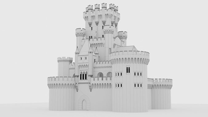 Spanish Castle Butron Low-poly 3D model 7