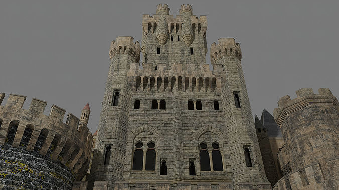 Spanish Castle Butron Low-poly 3D model 6