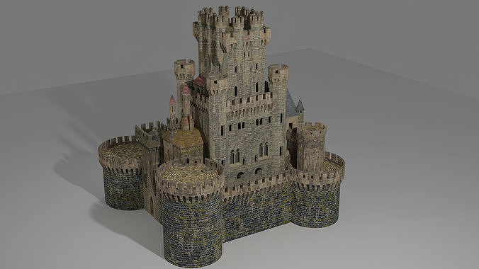 Spanish Castle Butron Low-poly 3D model 3
