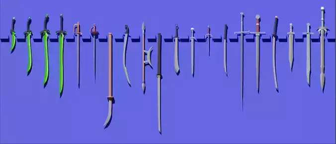 Low poly sword pack