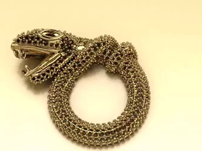 pendant gold beaded snake brooch
