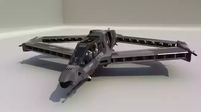 eVTOL Attack Aircraft K21-Concept Design Low-poly 3D model