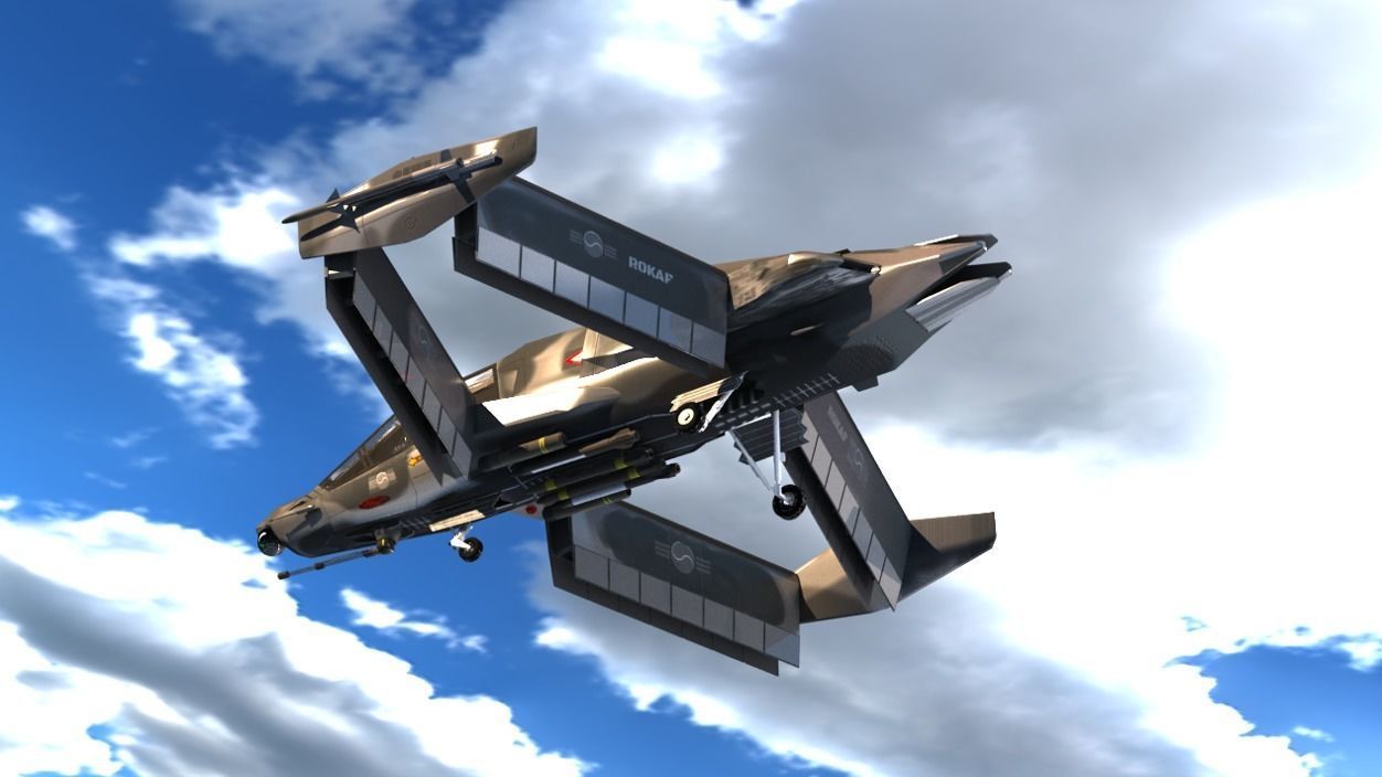 Evtol Animation 3D model eVTOL Attack Aircraft K21-Concept Design VR / AR / low-poly ...