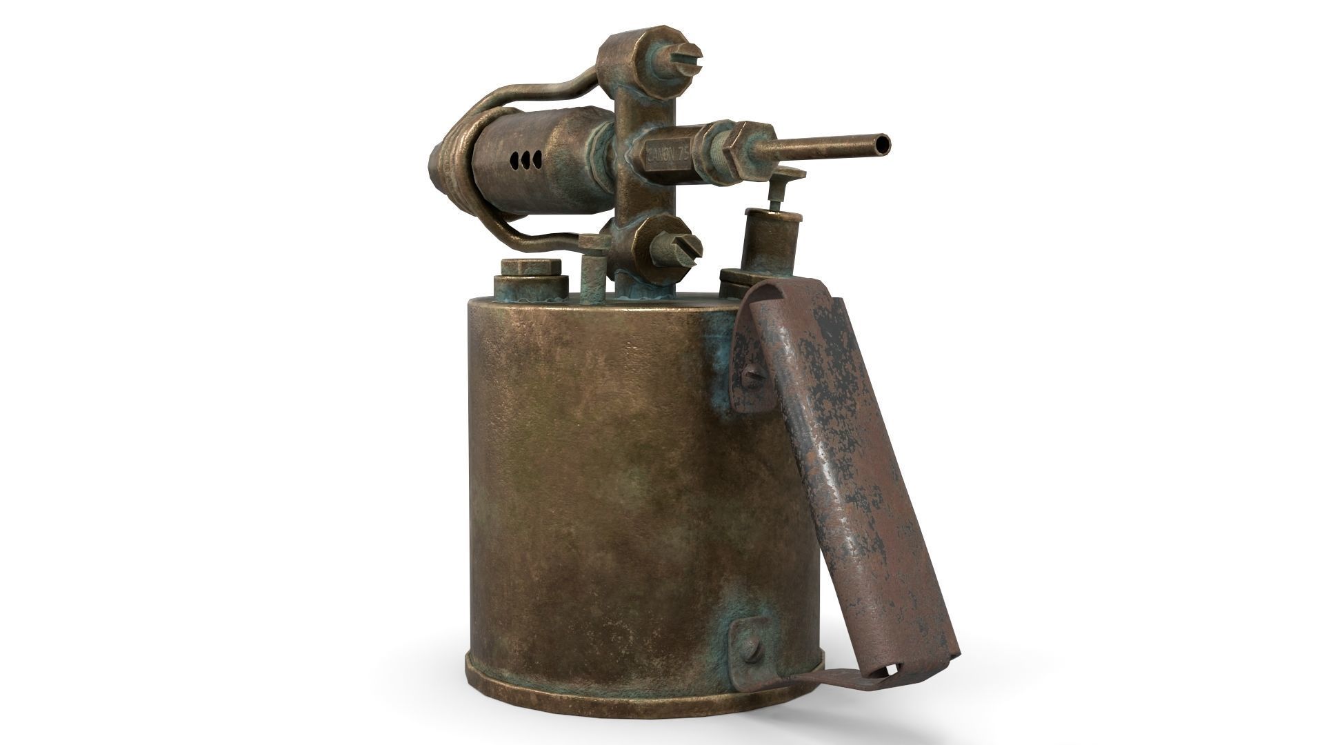 Blowtorch 1 gas lighter from late century Low-poly 3D model_7