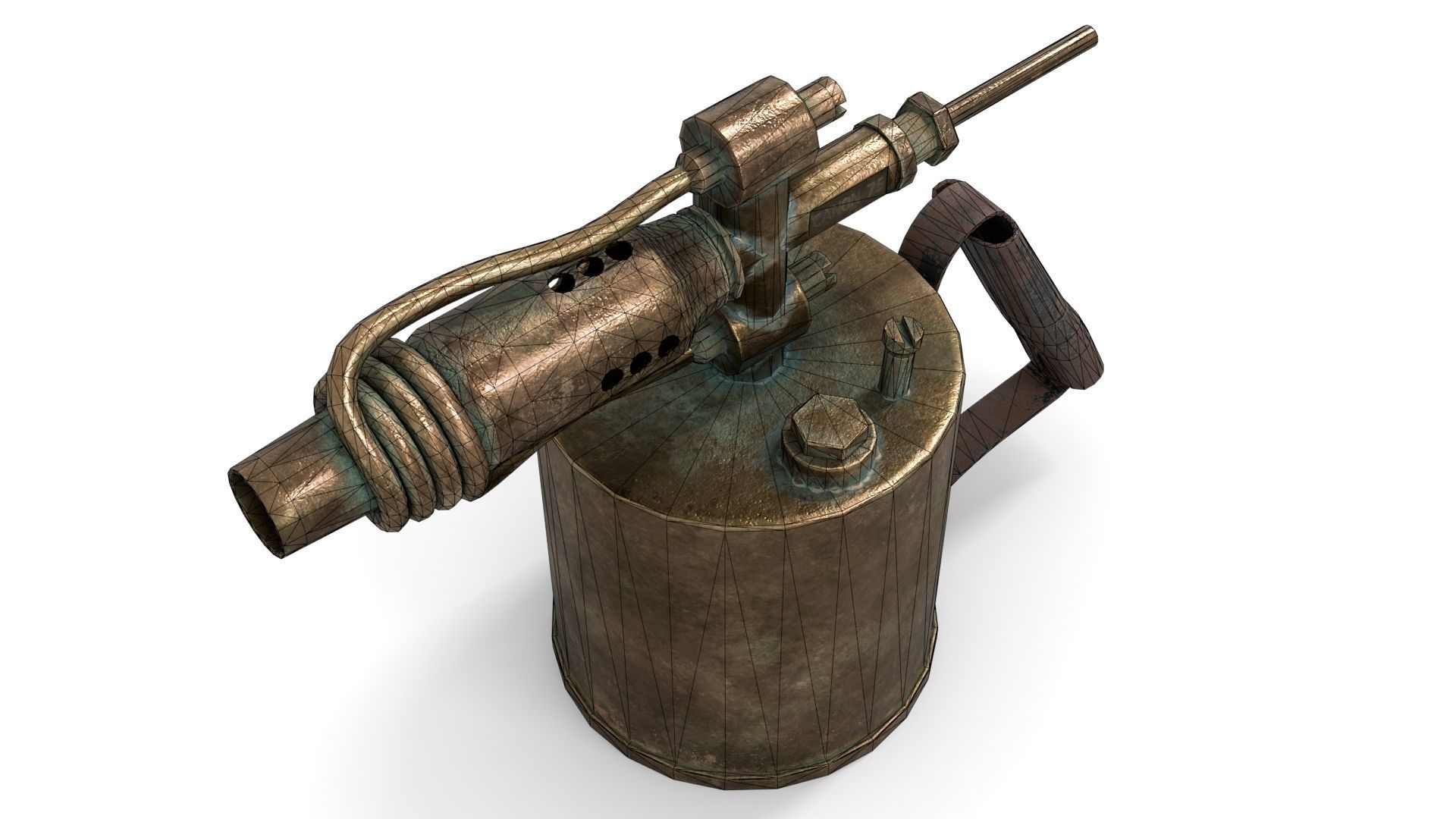 Blowtorch 1 gas lighter from late century Low-poly 3D model_13