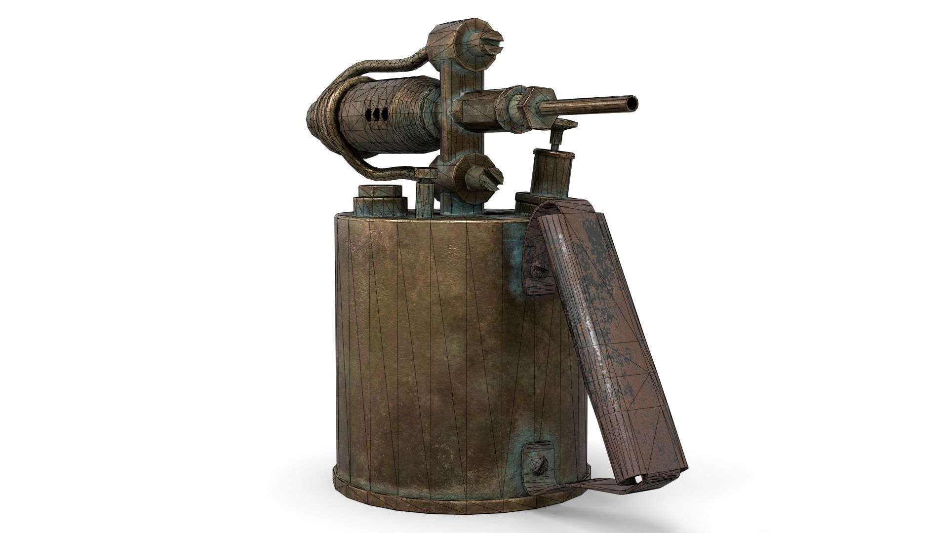 Blowtorch 1 gas lighter from late century Low-poly 3D model_17