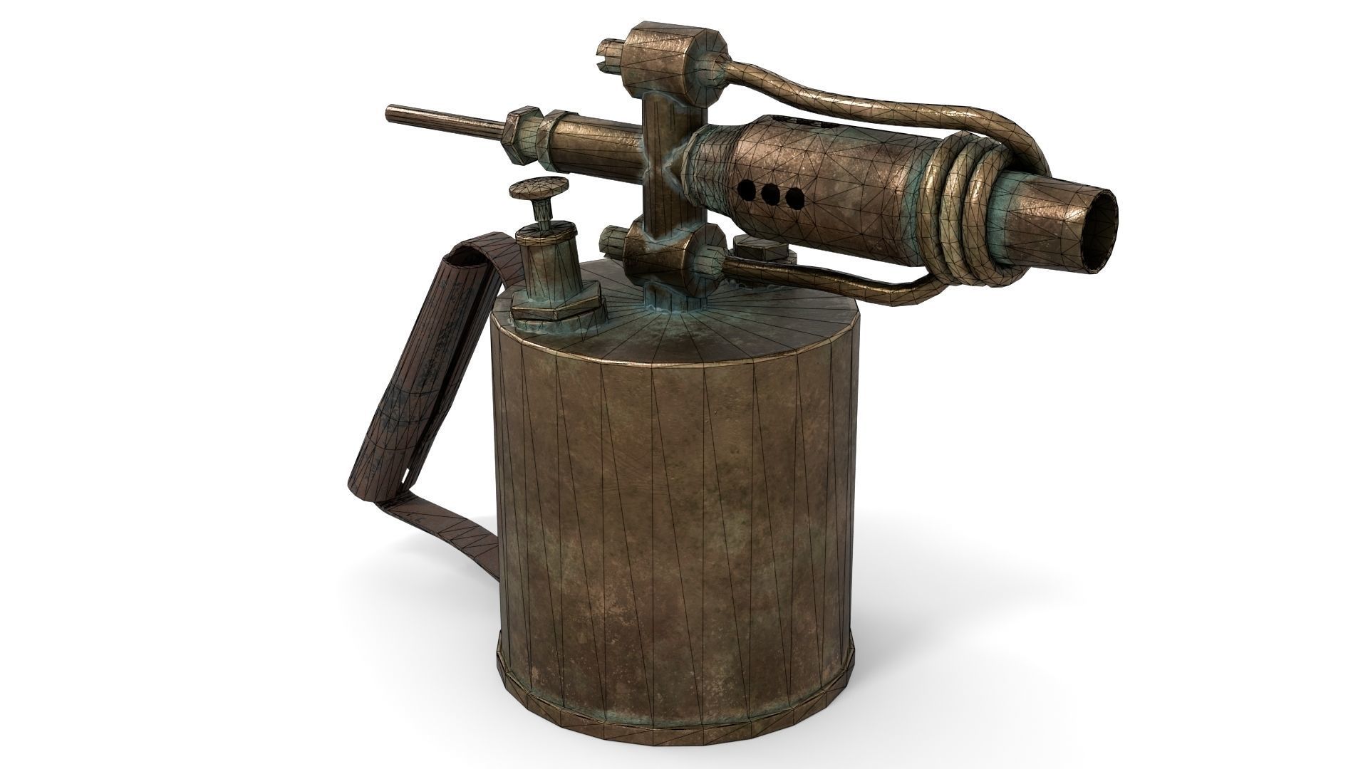 Blowtorch 1 gas lighter from late century Low-poly 3D model_11
