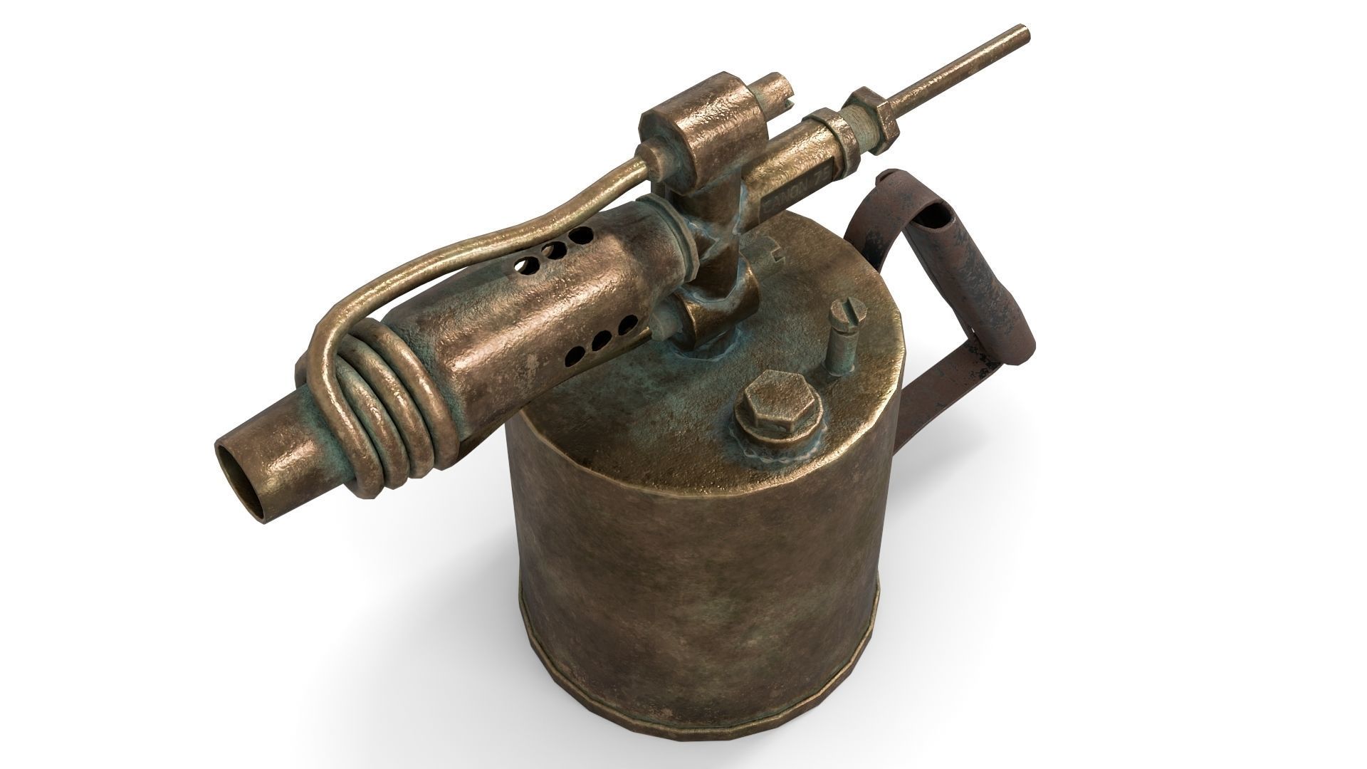Blowtorch 1 gas lighter from late century Low-poly 3D model_3