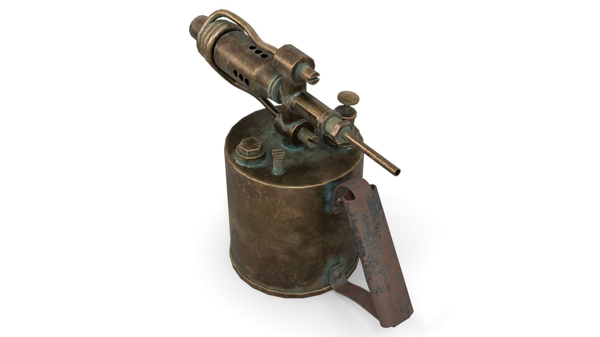 Blowtorch 1 gas lighter from late century Low-poly 3D model_2