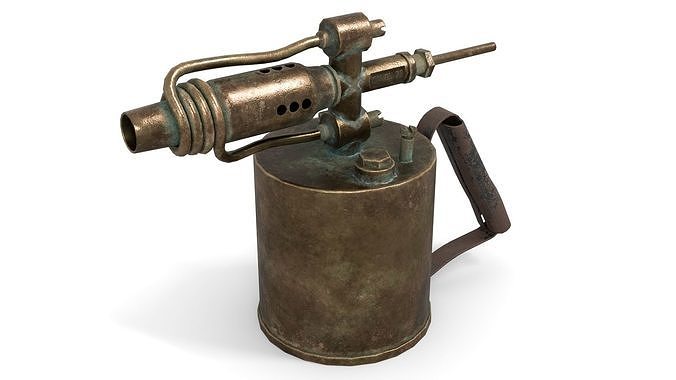 Blowtorch 1 gas lighter from late century Low-poly 3D model
