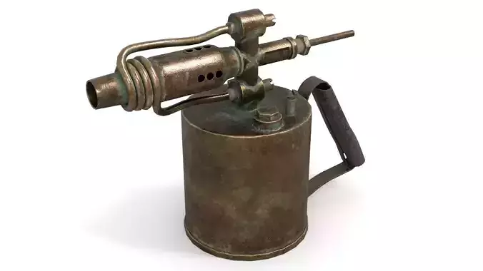 Blowtorch 1 gas lighter from late century Low-poly 3D model