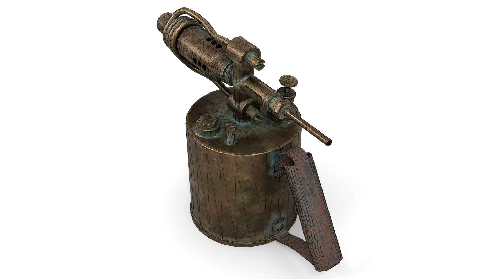 Blowtorch 1 gas lighter from late century Low-poly 3D model_12