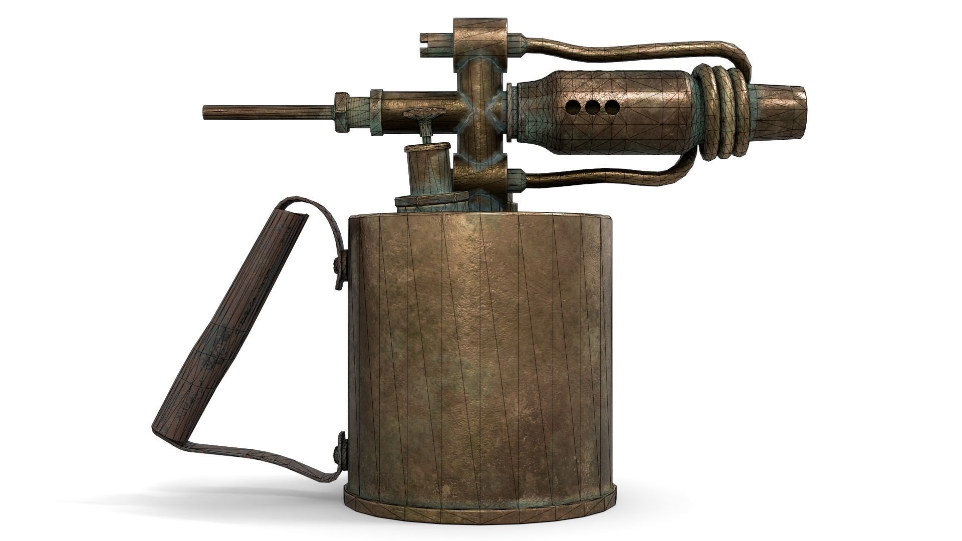 Blowtorch 1 gas lighter from late century Low-poly 3D model_15