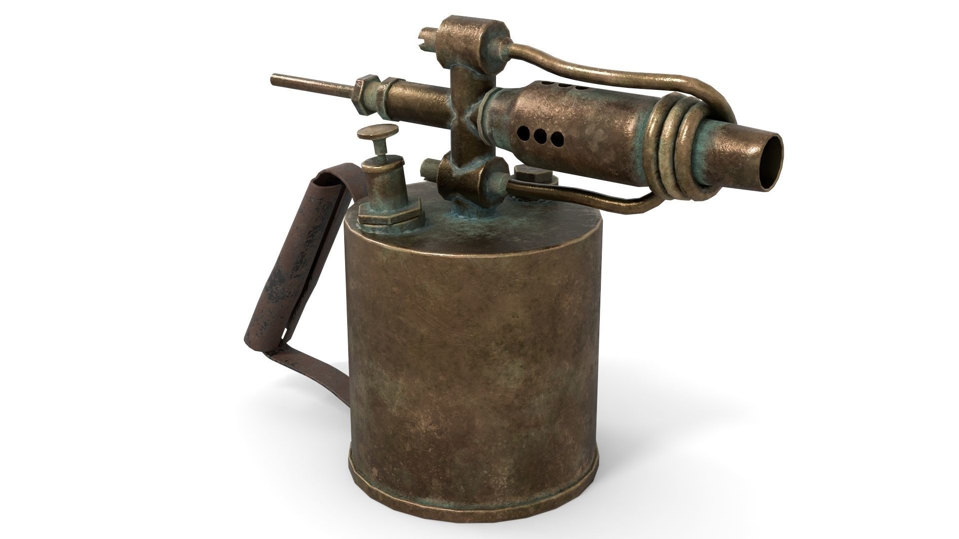 Blowtorch 1 gas lighter from late century Low-poly 3D model_1