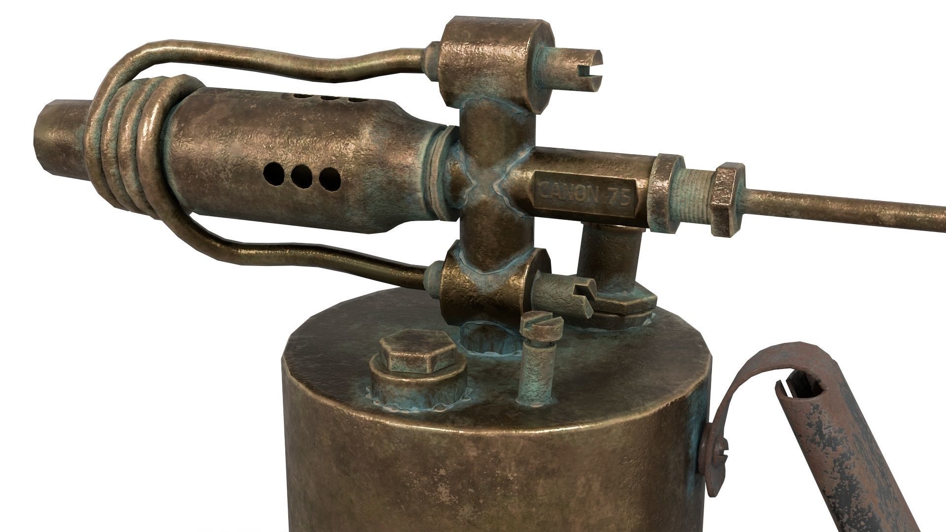 Blowtorch 1 gas lighter from late century Low-poly 3D model_8