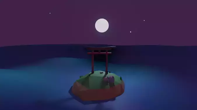 Chinese Ceremonial Door Low Poly