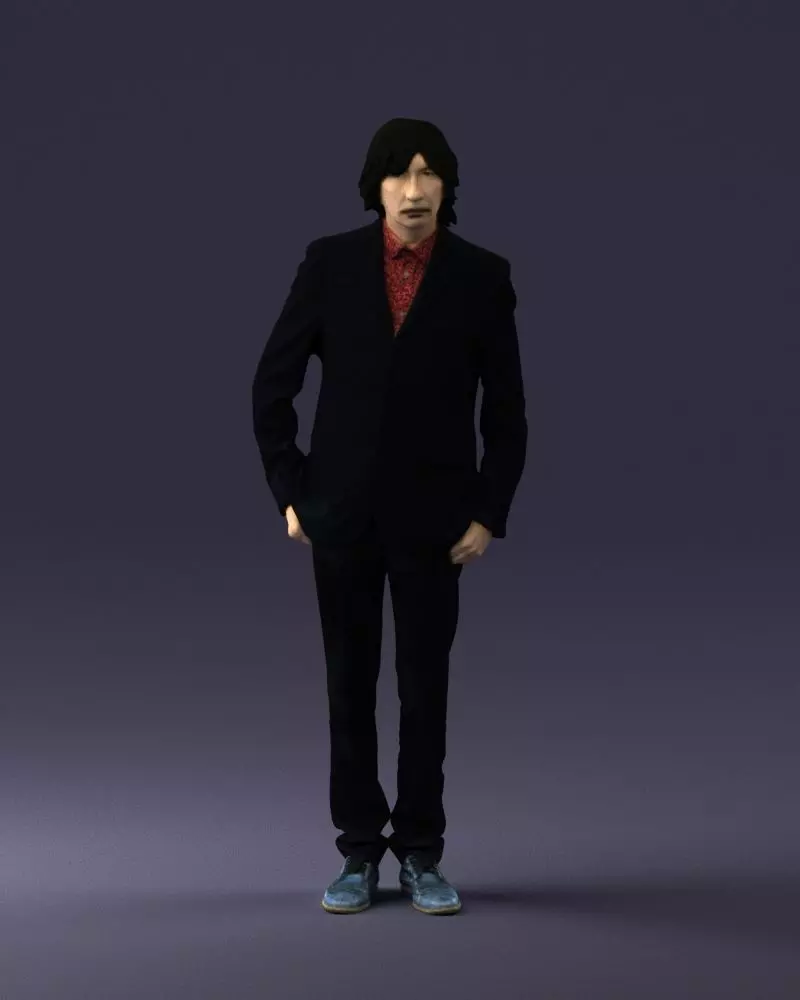 000560 Stylish Man in Black Suit 3D Print Ready 3D print model