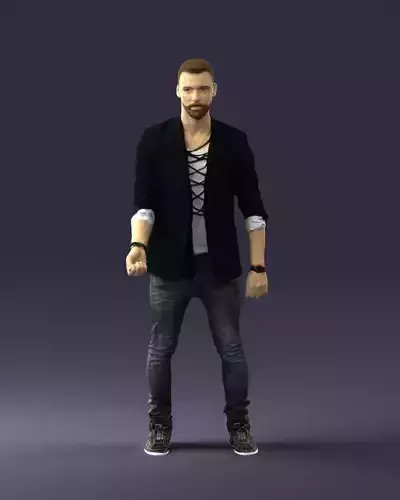 Stylish man in a jacket with a beard 0220