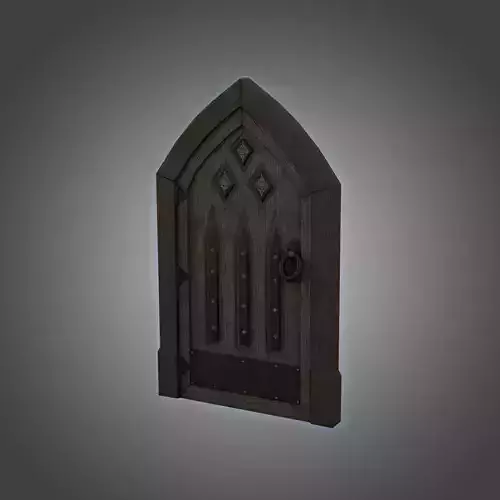 Medieval Door Wooden Panel Door 3D Model