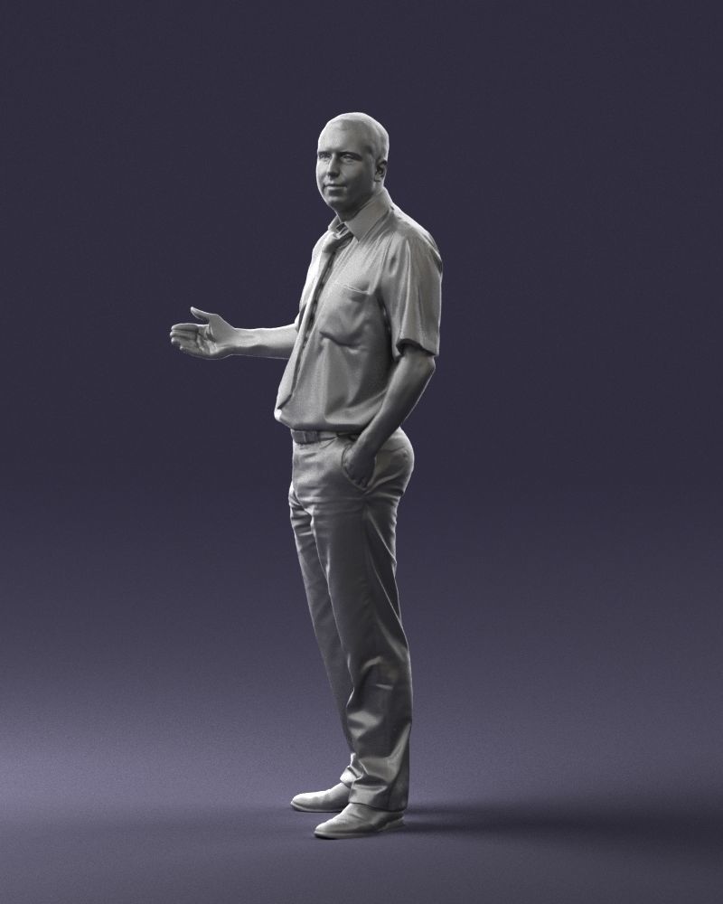 Male consultant in a blue shirt 0245 3D model_30