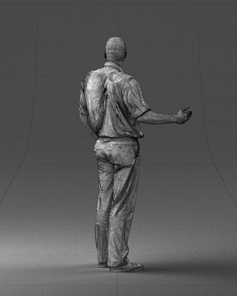 Male consultant in a blue shirt 0245 3D model_19