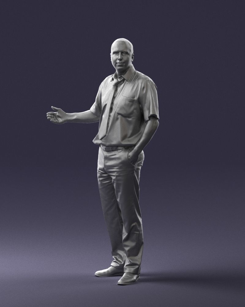 Male consultant in a blue shirt 0245 3D model_33