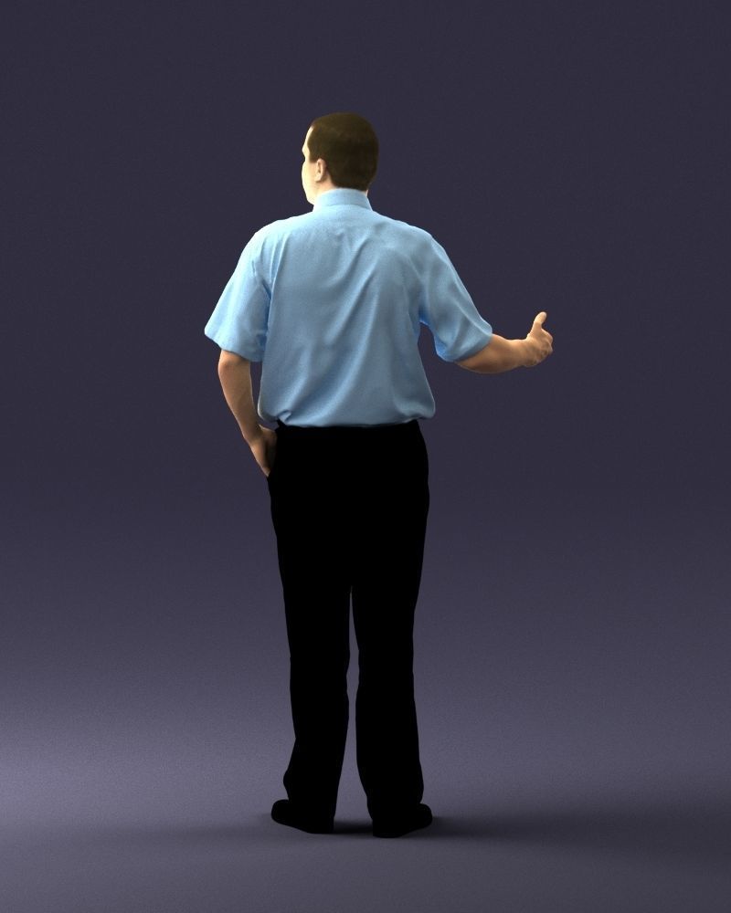 Male consultant in a blue shirt 0245 3D model_20
