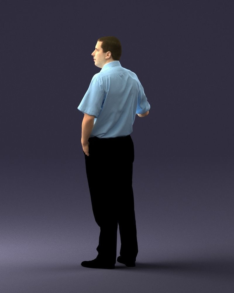 Male consultant in a blue shirt 0245 3D model_23