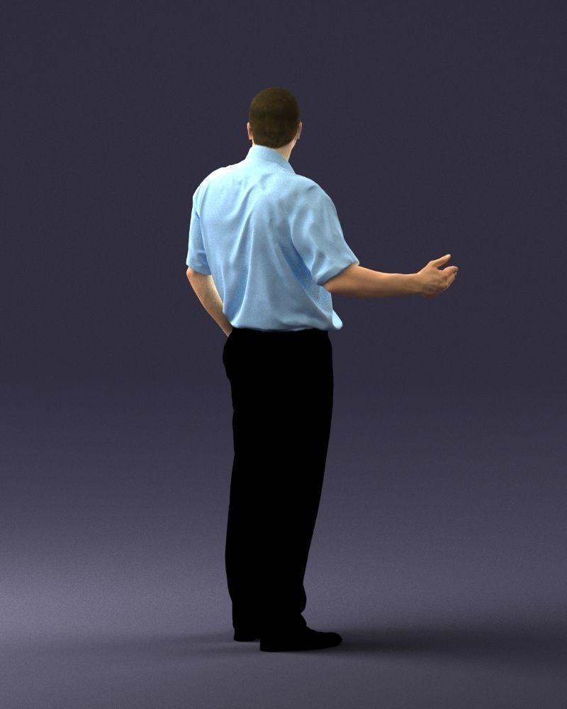 Male consultant in a blue shirt 0245 3D model_17