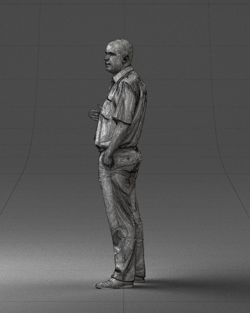 Male consultant in a blue shirt 0245 3D model_28