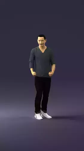 Man in grey jacket 0335 3D Print Ready