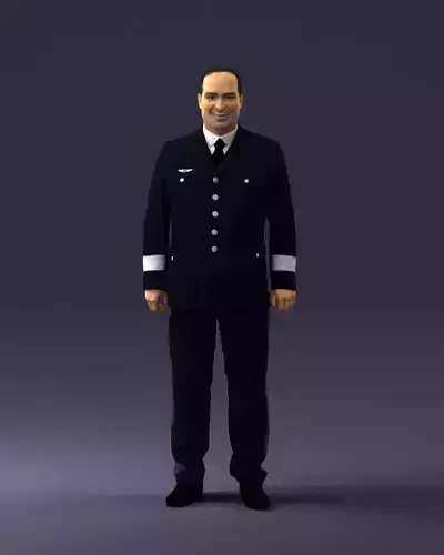 Male pilot in uniform 0294 3D Print Ready 3D print model