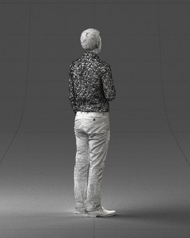 Office employee with a cup of coffee 0290 3D model_17