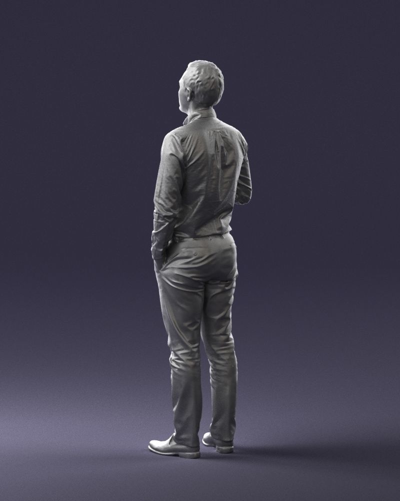 Office employee with a cup of coffee 0290 3D model_22