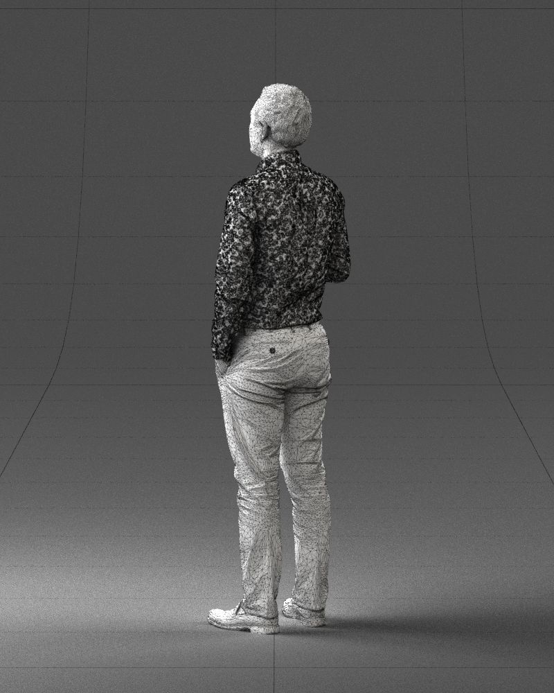 Office employee with a cup of coffee 0290 3D model_23