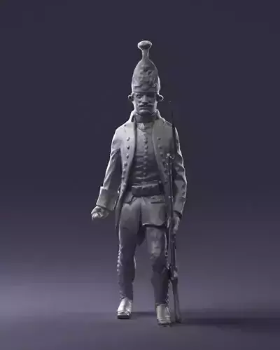 000639 Historical Soldier Figure Musket STL 3D Scan