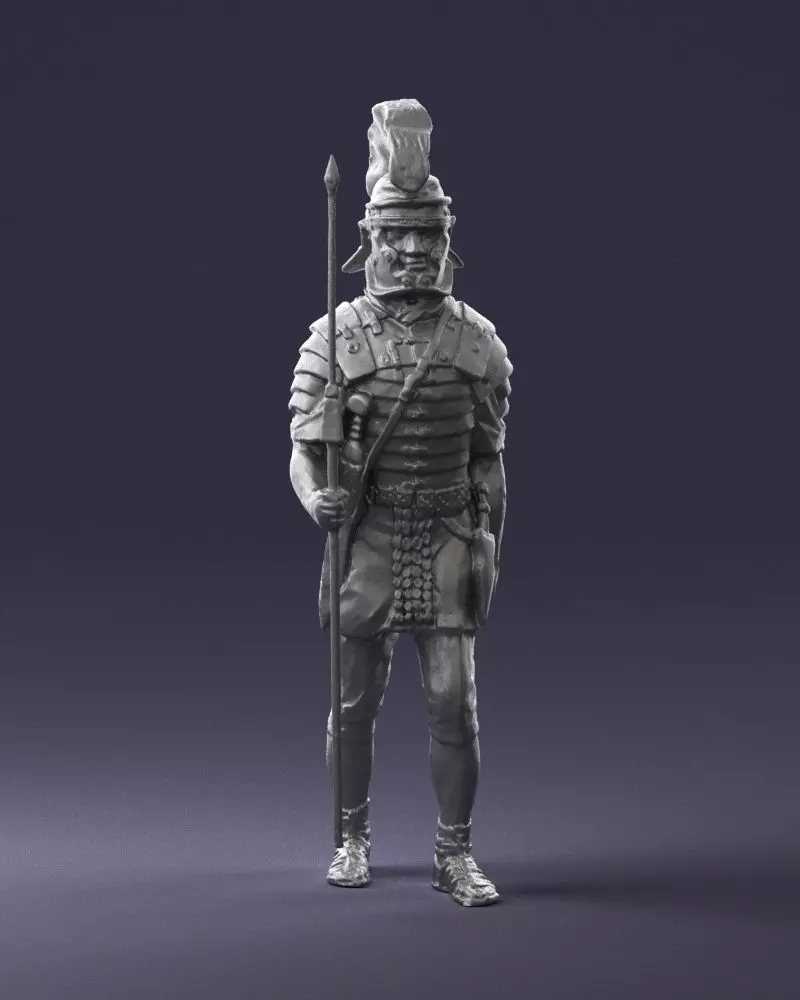 000641 Roman Soldier Figure with Spear STL 3D Scan 3D print model