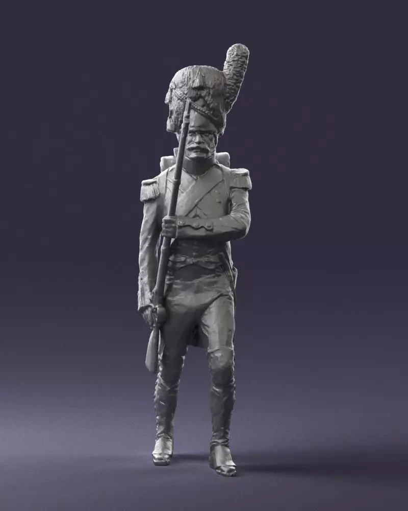 000643 Napoleonic Soldier Figure Musket STL 3D Scan 3D print model