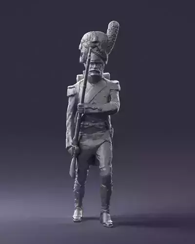 000643 Napoleonic Soldier Figure Musket STL 3D Scan