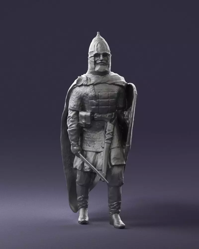 000646 Knight Figure Sword Shield STL 3D Scan 3D print model