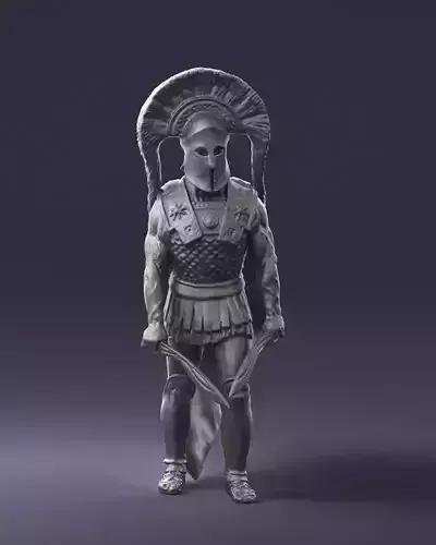 000647 Mythological Warrior Figure Dual Blades STL