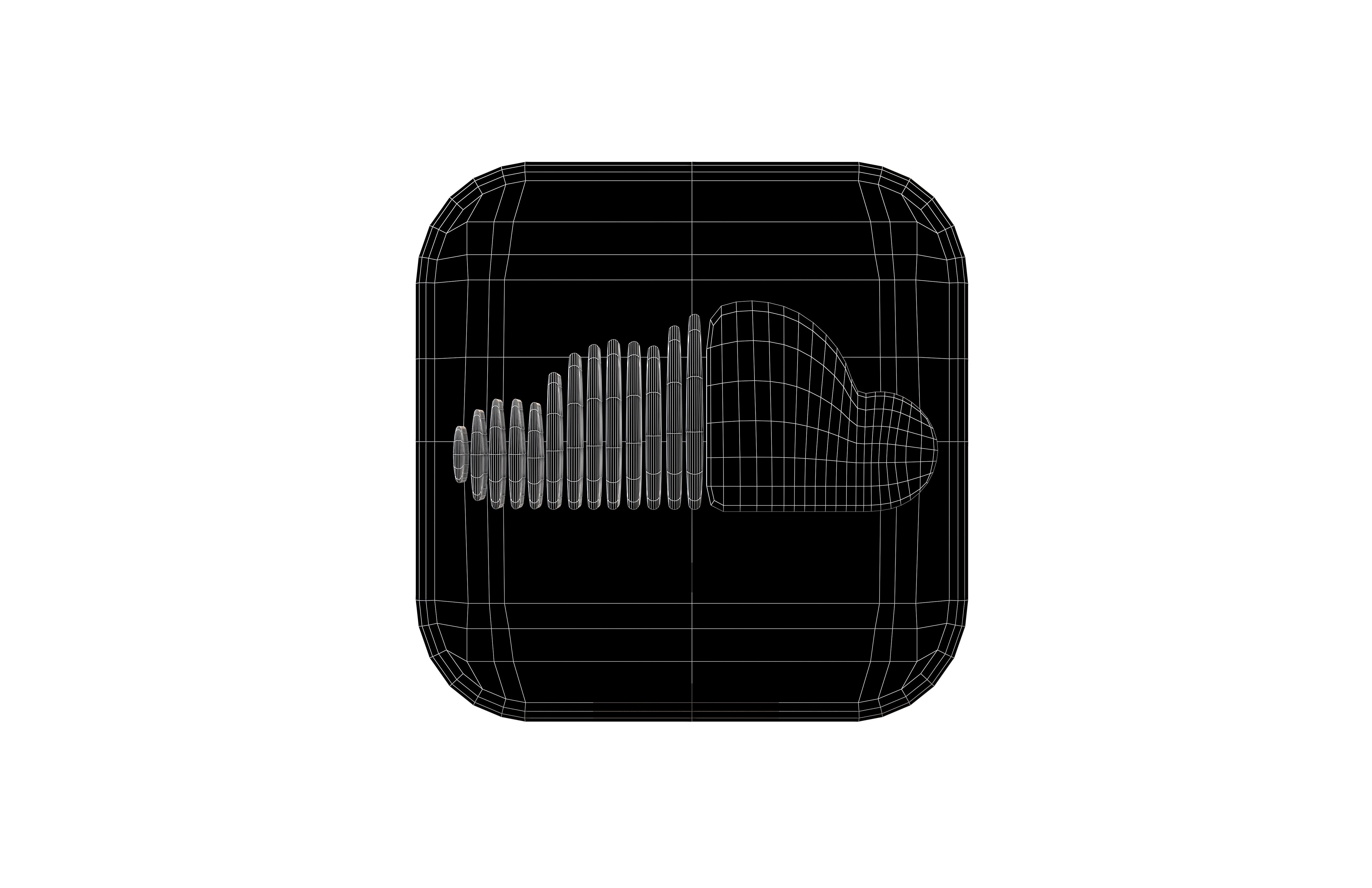 IOS Soundcloud Icon v1 001 Low-poly 3D model_5