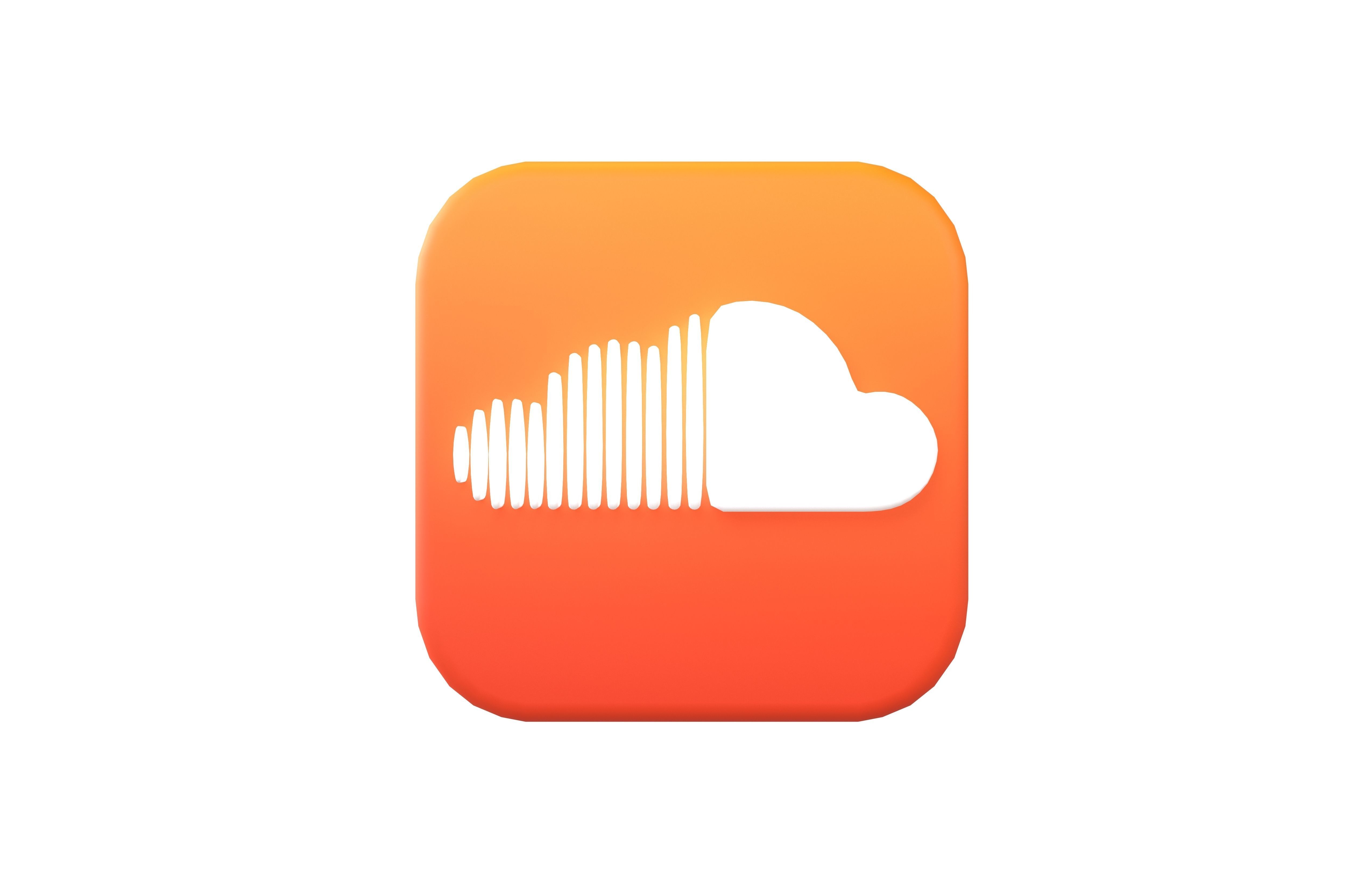 IOS Soundcloud Icon v1 001 Low-poly 3D model_1