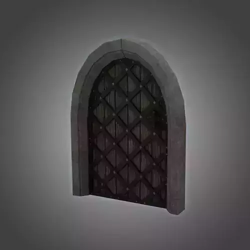 Medieval Door Cross Steel Door 3D Model
