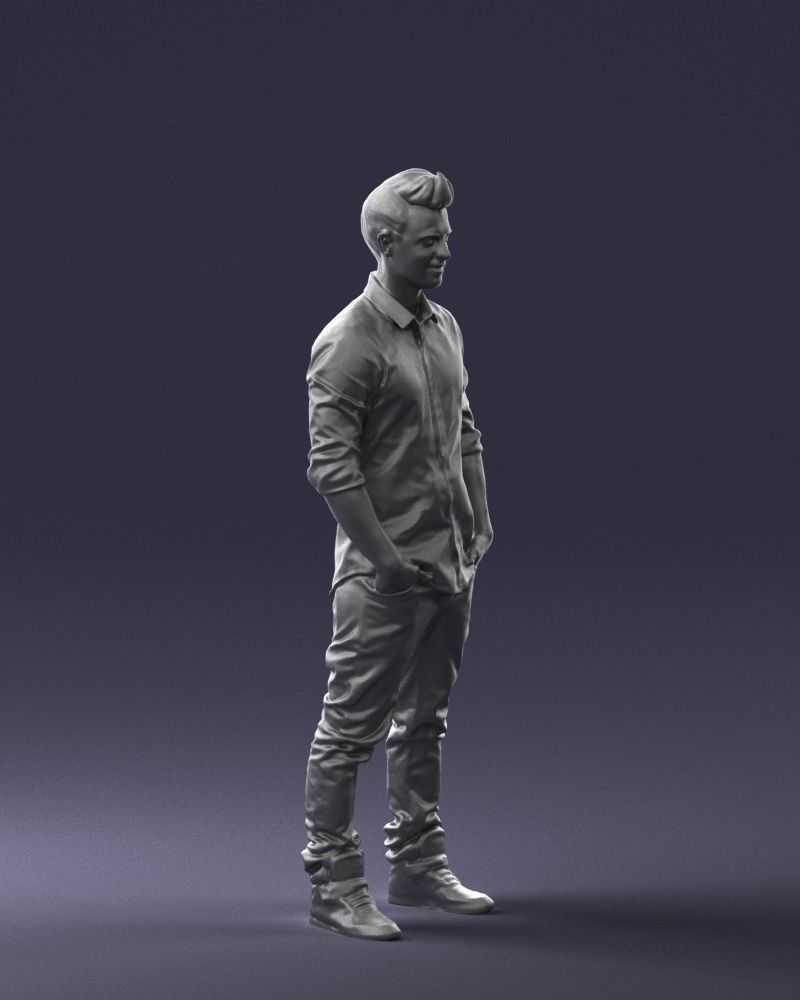Man in a white shirt 0345 3D Print Ready 3D print model_10