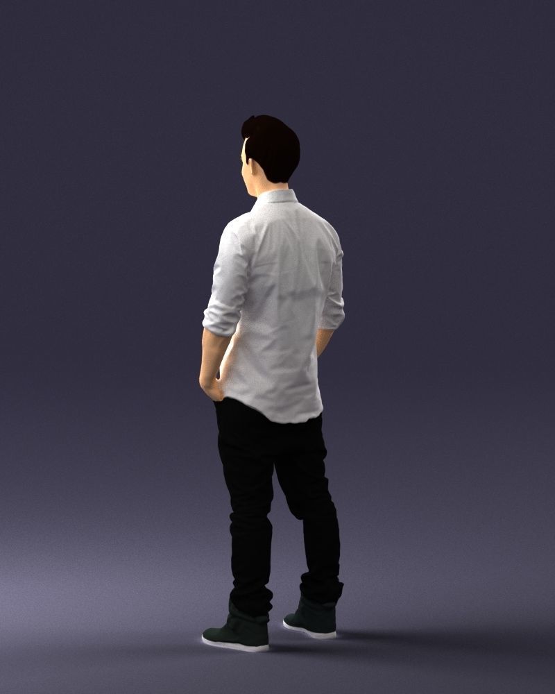 Man in a white shirt 0345 3D Print Ready 3D print model_21