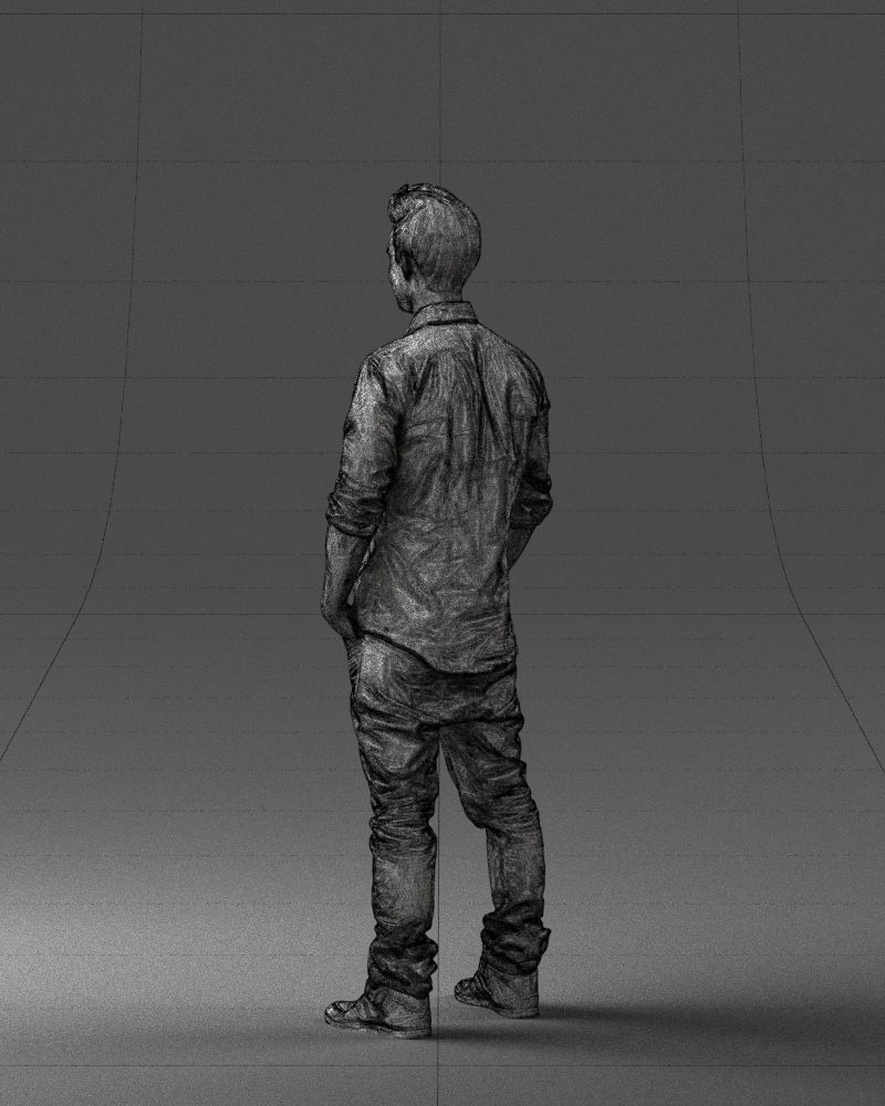 Man in a white shirt 0345 3D Print Ready 3D print model_23